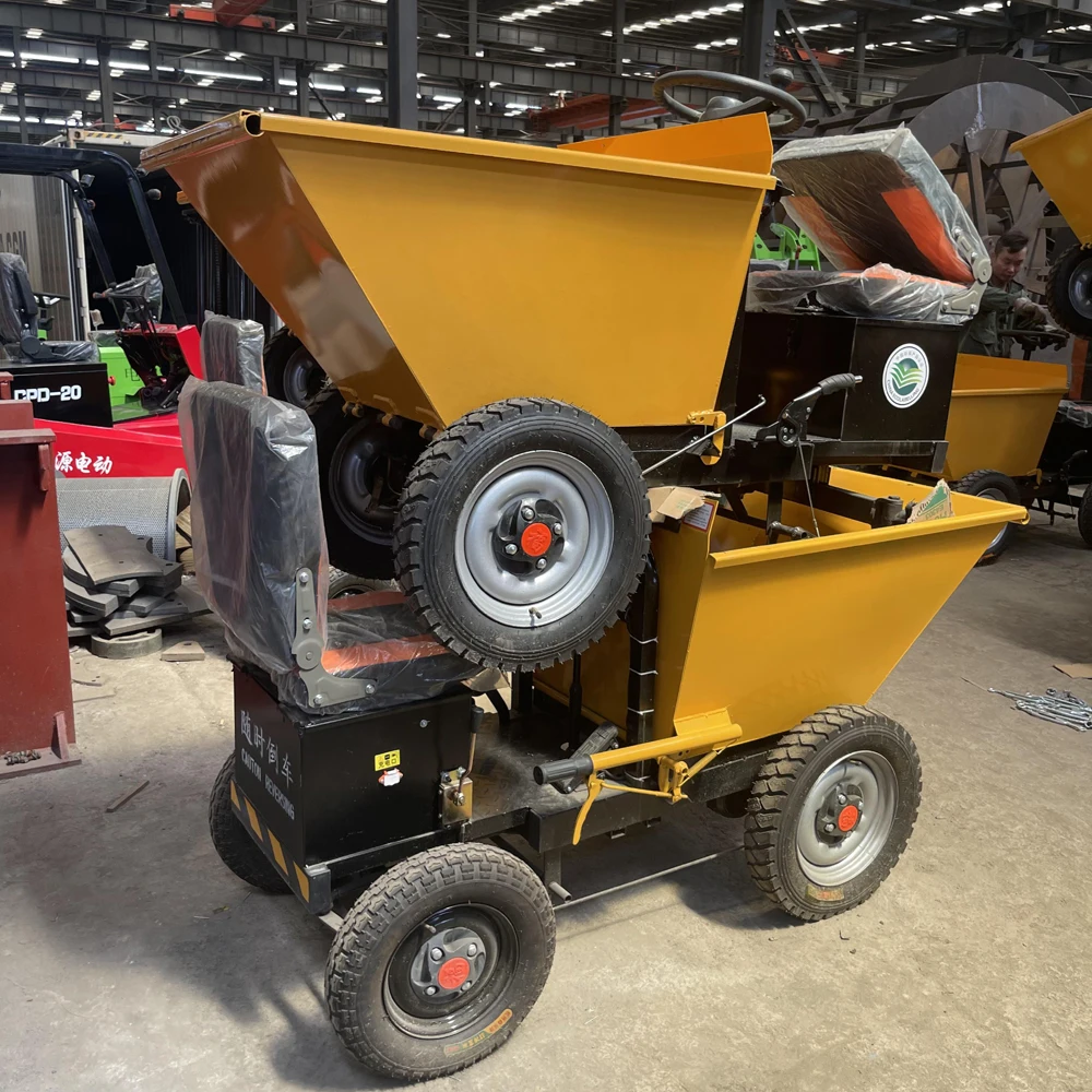 Electric hauler site small four-wheeler breeding car four wheel ash hopper pulling goods dump cart