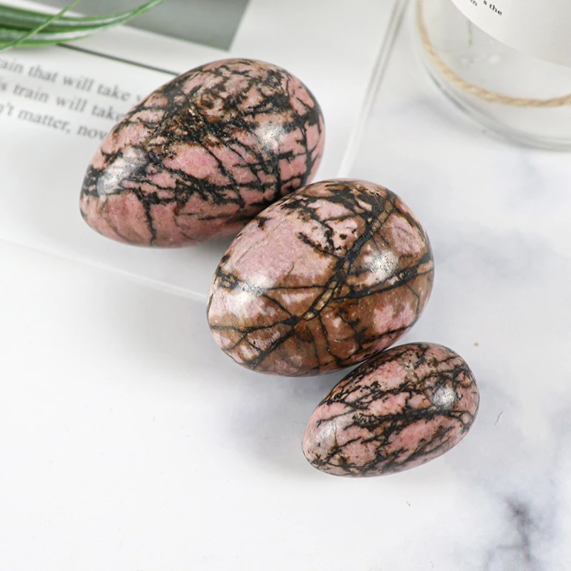 2021amazon best sellers Natural jade egg black powder pattern yoni egg nephrite jade healing balls eggs of jade for women