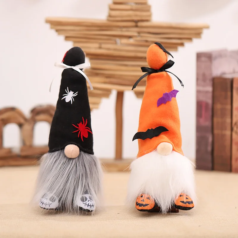 Glowing Faceless Doll Spiderweb Hat Vampire Plush Halloween Gnomes With Light For Halloween Decor