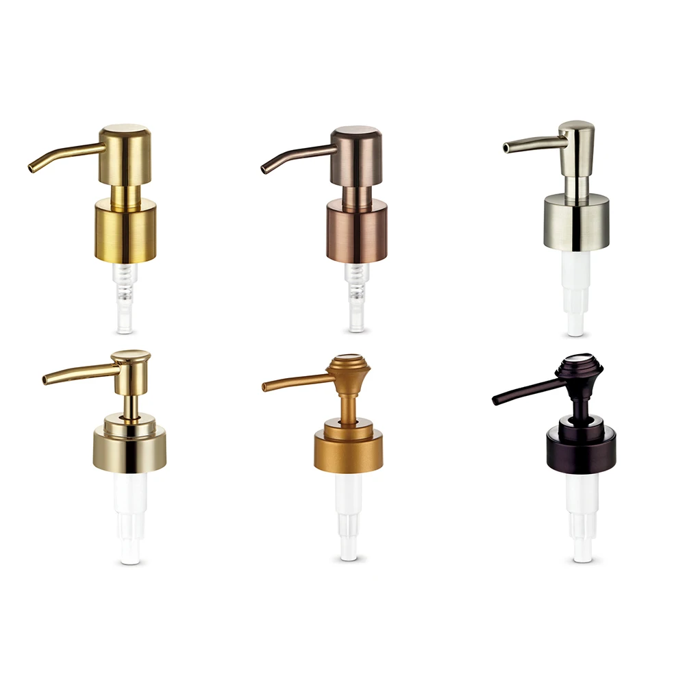 1cc/2cc China made quality bathroom accessories zinc alloy metal brushed gold lotion pump 28mm