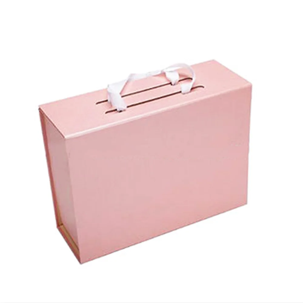 
Custom Round Cardboard White Suitcase Gift Box Wholesale hinged cardboard gift box 