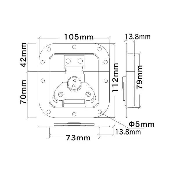 LICHUAN Flight Case Hardware Flight case accessories Chrome Plated Flight Case Latches Medium Butterfly Latches Butterfly Lock
