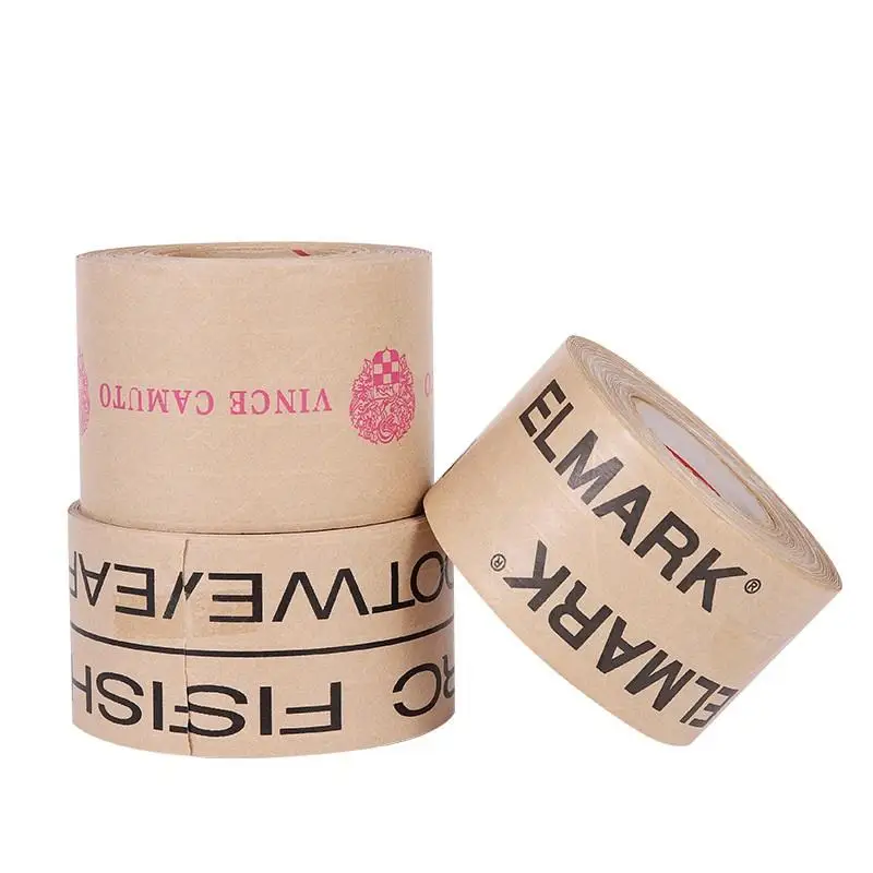 Eco Friendly Biodegradable Water Activated Kraft Paper  packing Tape with vegetable glue
