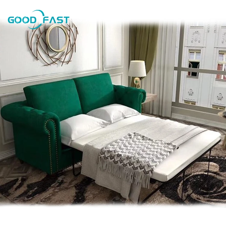 Factory wholesale metal frame sofa cum bed foldable with storage modern folding sofa bed