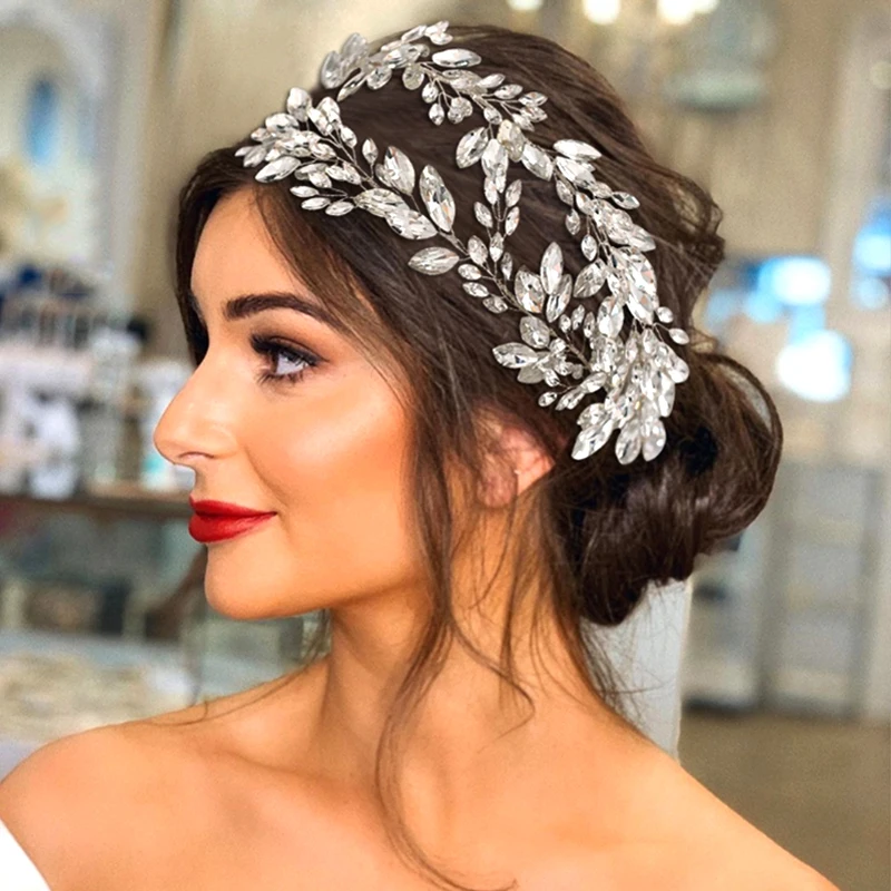 Luxury Shining Rhinestone Bridal Hair Comb Jewelry Wedding Handmade Crystal Bridal Hair Headband Accessories