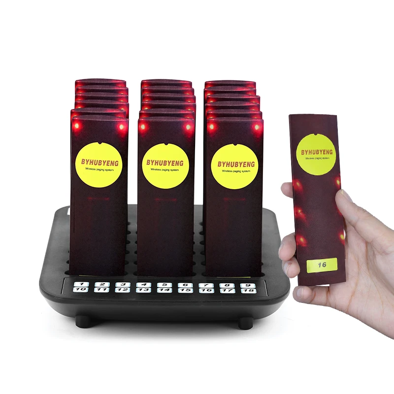 Small Restaurant Guest Pager for Cafe Shop Coaster Paging Take Meal Waiter Service Buzzer Calling System Waiting Pager