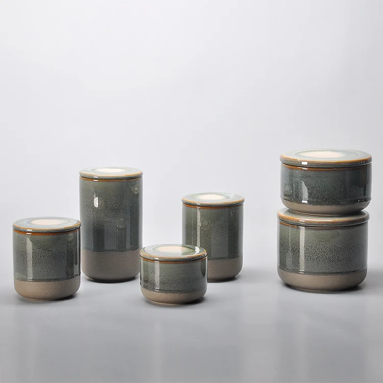 Most popular cereal food kiln variable glazed ceramic airtight canister / kitchen storage jars