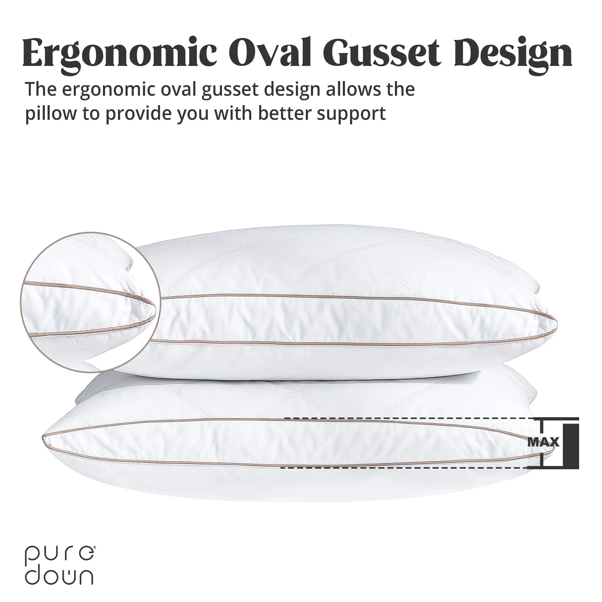 Hotel Down Pillow 100% Cotton Cover Downproof bed pillow Natural Goose Down Feather Pillows for Sleeping