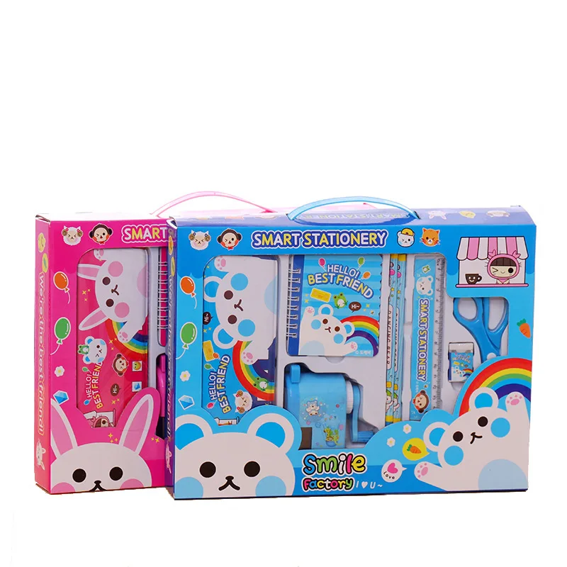 Милые Мультяшные Детские канцелярские товары набор школьных принадлежностей