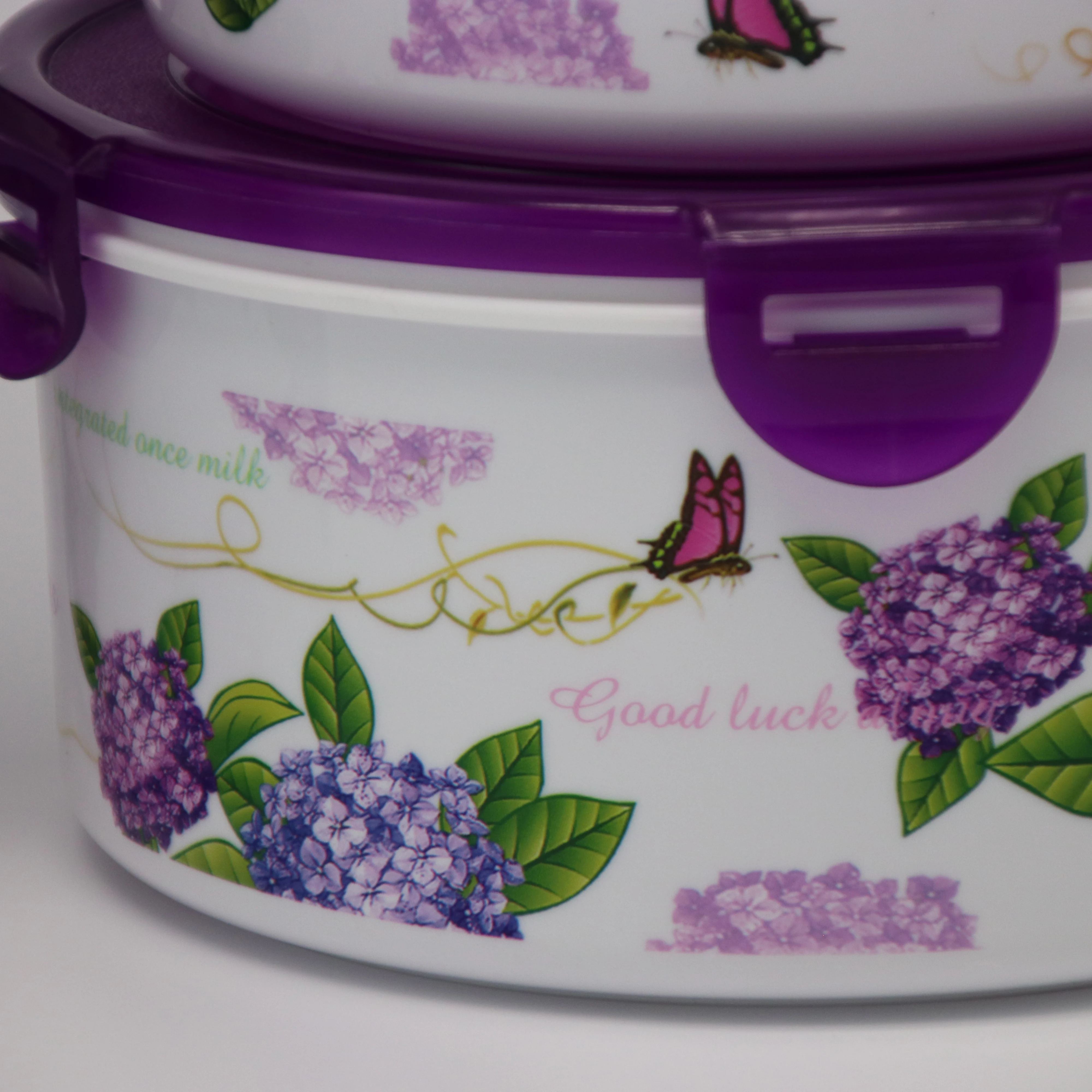 Good quality round plastic food container with lids