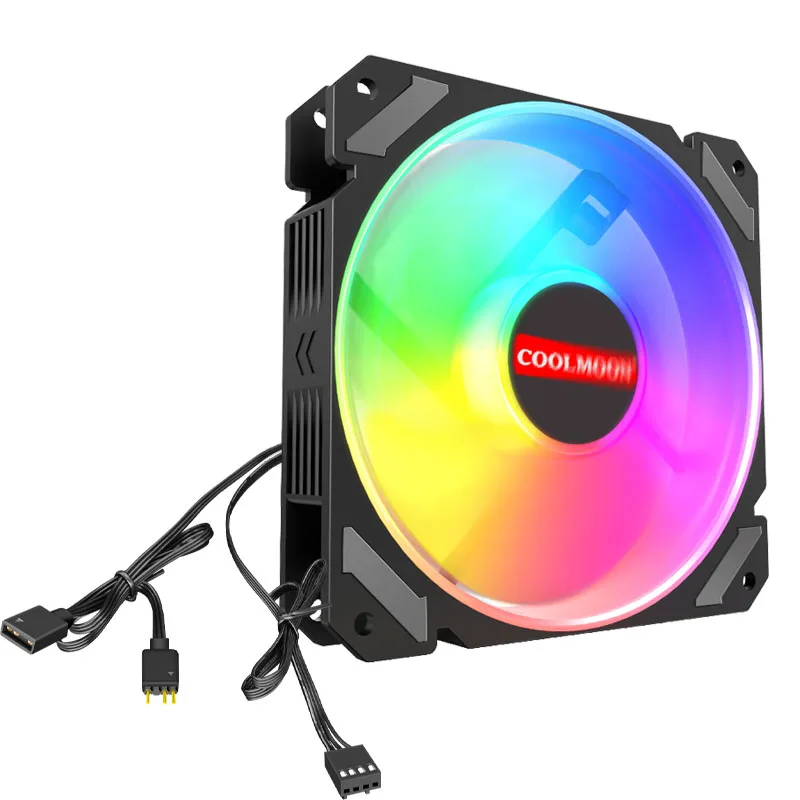 COOLMOON Quiet-Moon-S 120mm PWM fan for CPU cooler 5V 3PIN ARGB Mainboard sync addressable computer case air cooling fan