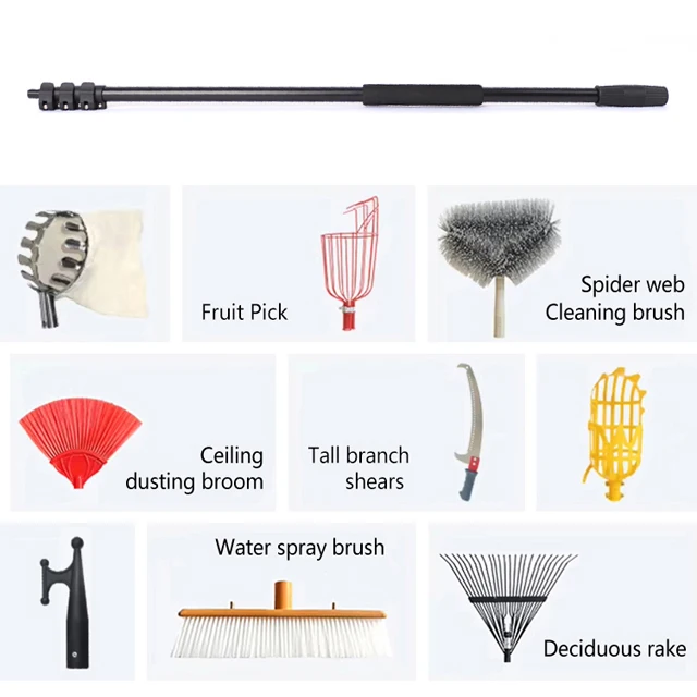 Clamp Lock Aluminum Telescopic Pole For Cleaning Extended Tool