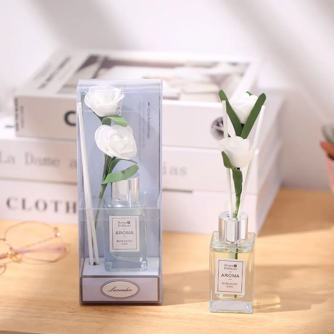 OEM Home Fragrance Luxury Glass Oil Stick Aroma Reed Diffuser with Package Box