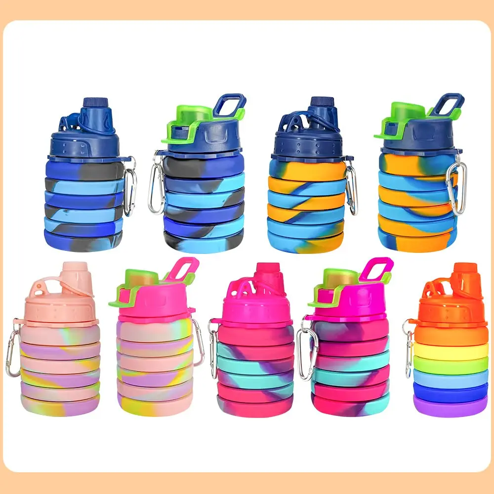New Novelty Silicone Drinking Collapsible Water Bottle Travel Outdoor Foldable Water Bottle