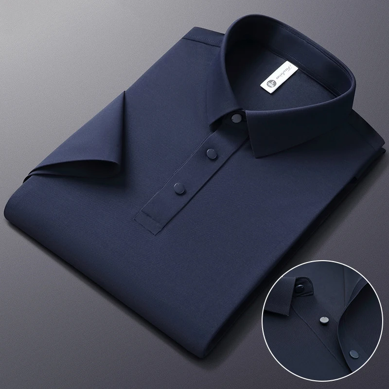custom logo high quality work uniform business polo camisas blank embroidered cotton polyester mens plain golf polo shirt