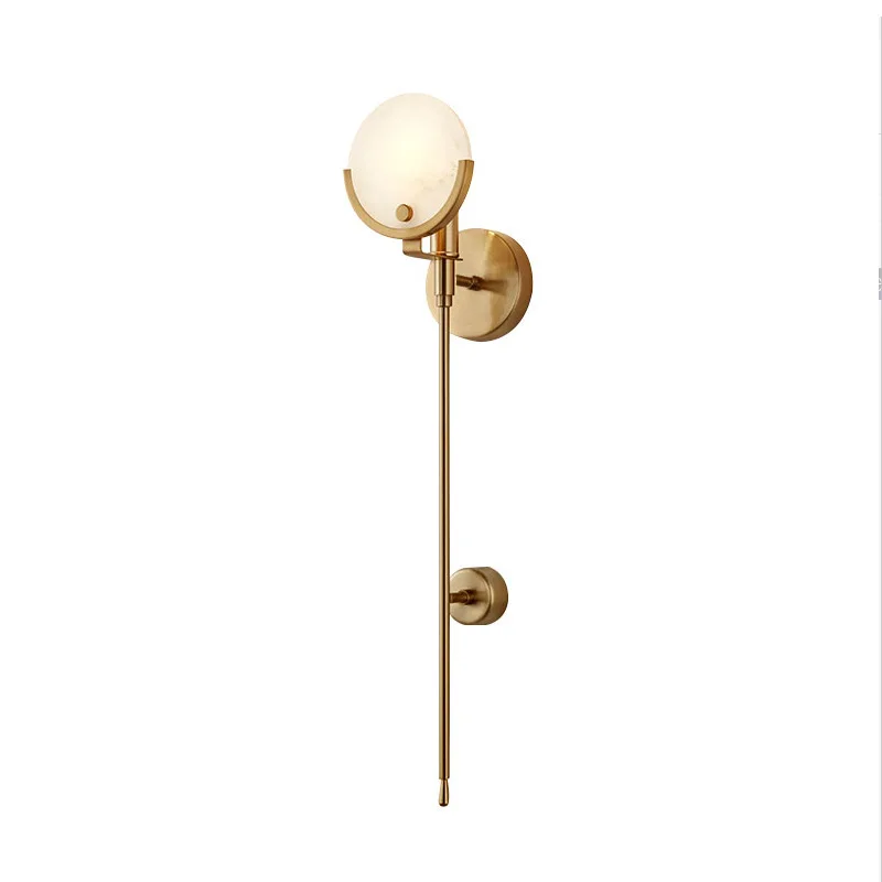 Modern Living Room Luxury Dining Hall Bedroom Bedside Decor Wall Light Aisle Bar Golden Marble Wall Lamp
