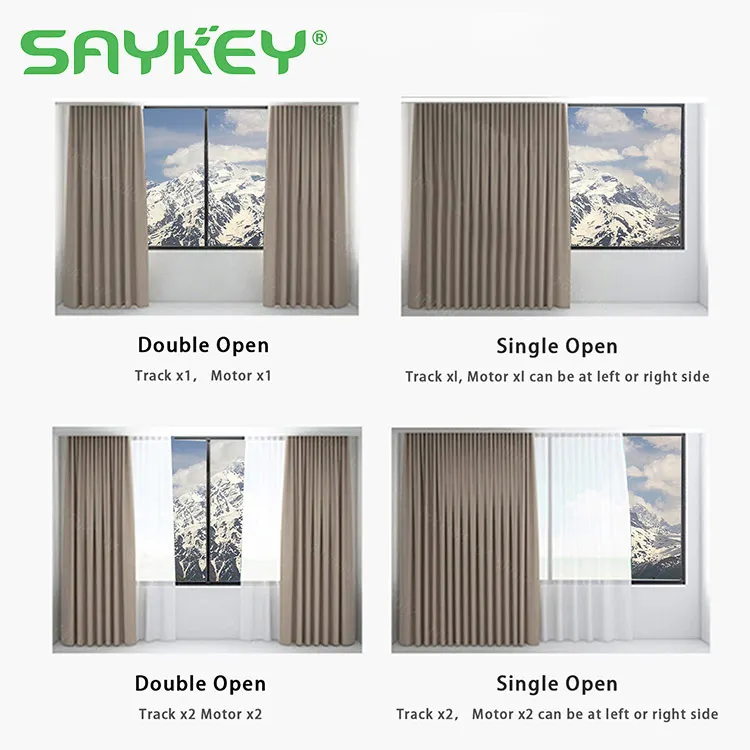 Motorized DT82TV Fibaro Best Quality Z-wave System Telescopic Rails Smooth Sliding Electric Curtain Motor