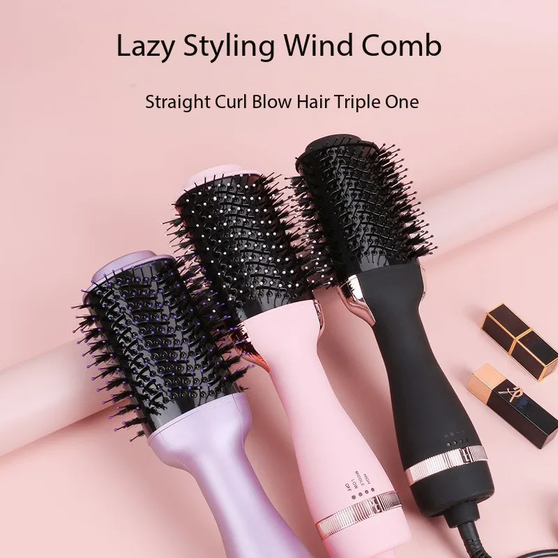 Multi-Functional Ionic Hair Styler Rotation Hot Air Brush & Electric Comb for Hair Curling 1 Speed 3 Temperatures Nylon Material