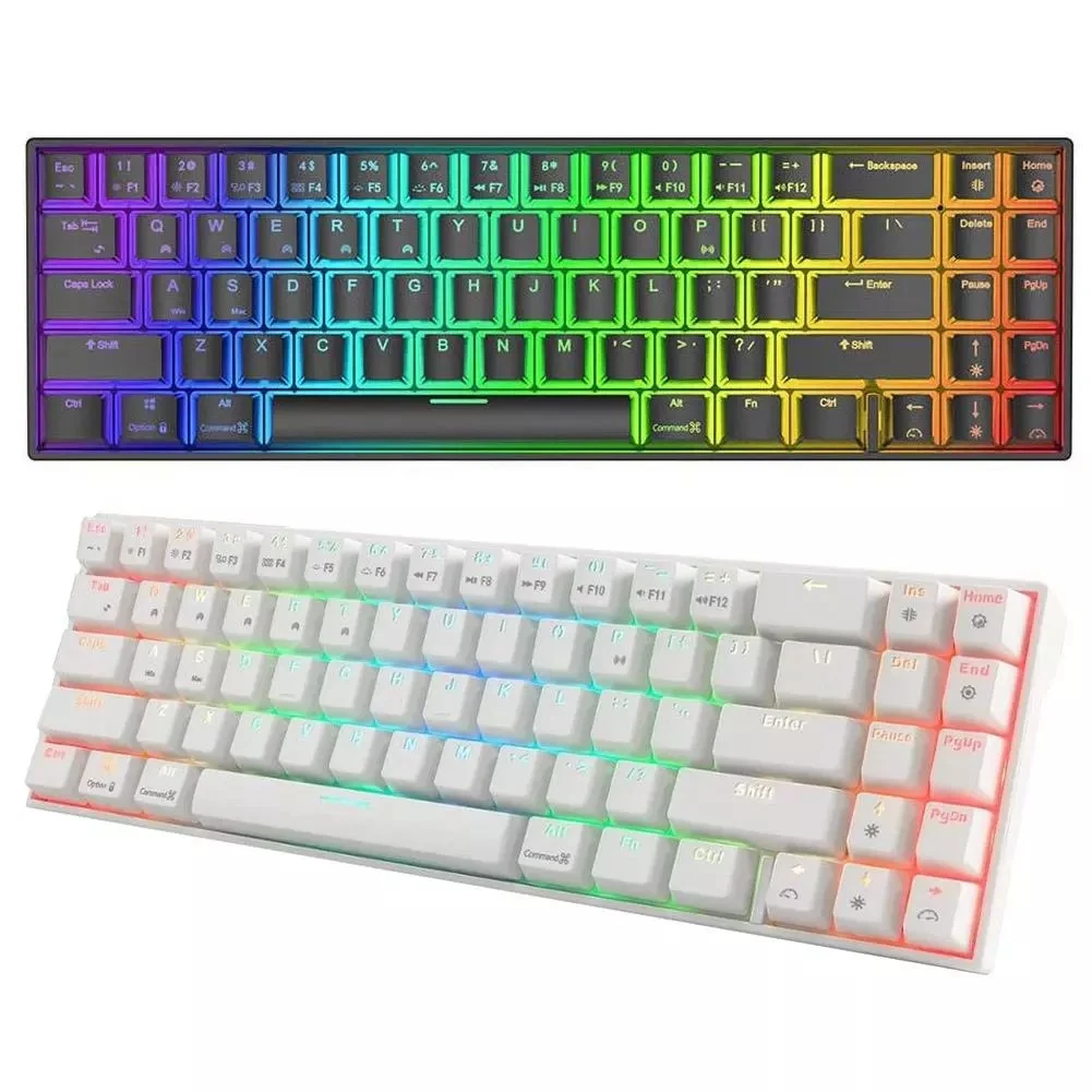 
RK71 High Quality Waterproof Support Bluetooth Wireless Wired MAC Windows System RGB Mechanical Gaming Keyboard 