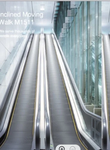 6 Degree Indoor Outdoor Moving Walkway 0.5m/s AC Drive Flat Escalator In Airport