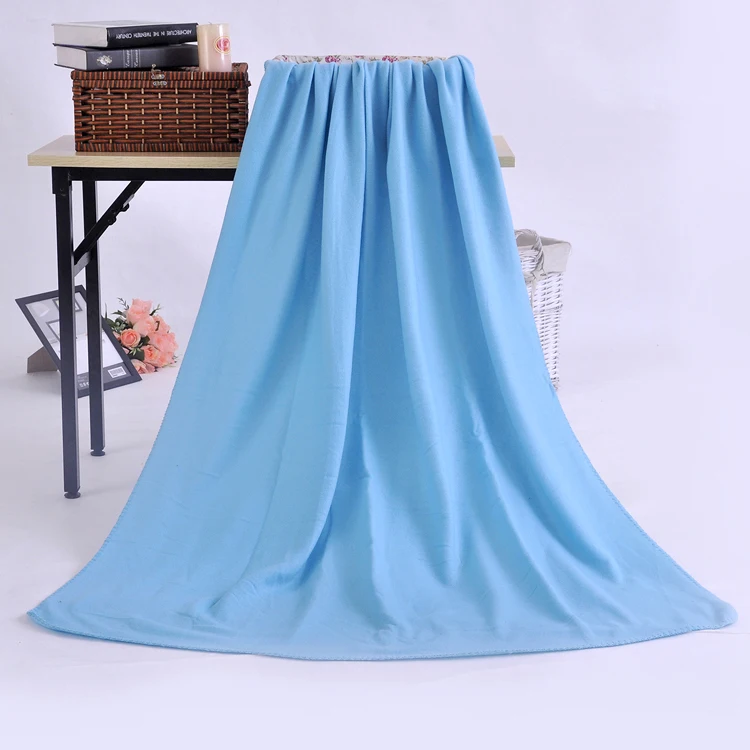 100% polyester custom size solid colour  travel polar fleece throw blanket
