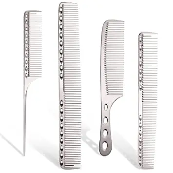 Custom Hair Salon Equipment Barber Metal Rat Tail Metal Hair Cutting hair comb Aluminum Comb