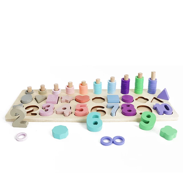 3 в 1 форма арабский распознавания чисел активности образовательные соответствия доска деревянные игрушки для детей