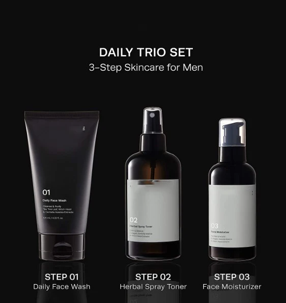 Private Label  Korean Skin Care  Face Wash Spray Toner Moisturizer Skincare Men Kit Organic Men Skin Care Set