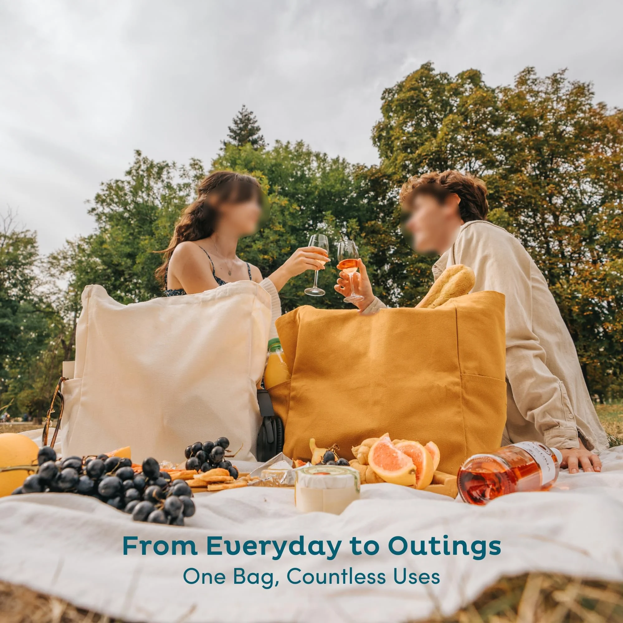 Premium Quality Grocery Bag Customised Sizes Sustainable Recycled Foldable 12oz Canvas Cotton Multi-Pocket Shopping Bag