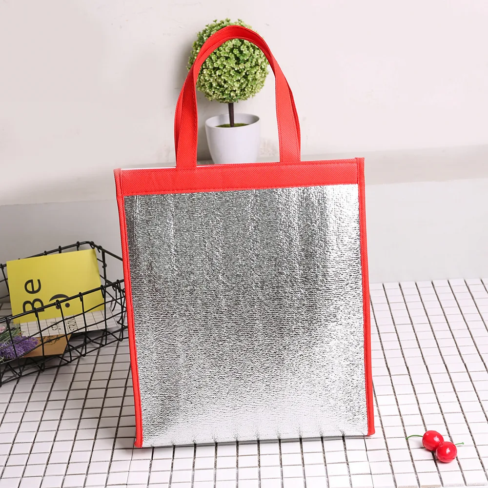 Customized Aluminum Foil Box Large Insulated Thermal Lunch Tote Insulate Cooler Bag Sealing Thermal Cooler Bag