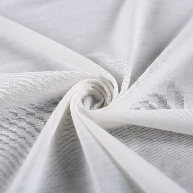China manufacturer cheap ivory plain dyed stretch knit 95% polyester 5% spandex single jersey fabric