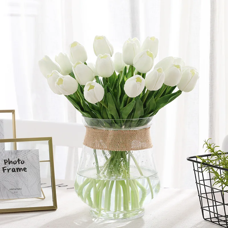Tulips Artificial Flowers PU Calla Fake Flowers Real Touch Flowers for Wedding Decoration Home Party Decoration Favors