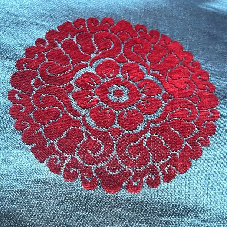 Silk brocade with velvet jacquard  Palace luxury silk jacquard fabric for garment Bhutan garment fabric