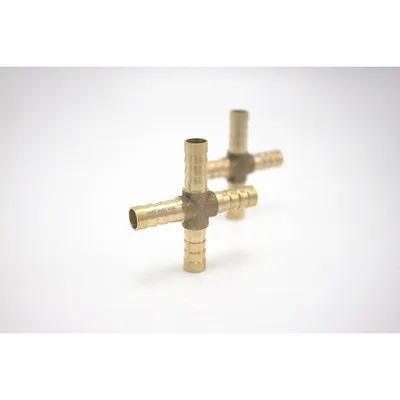 Hose Barb 4 Way Splitter Cross Brass Connector Coupling Adapter Fitting