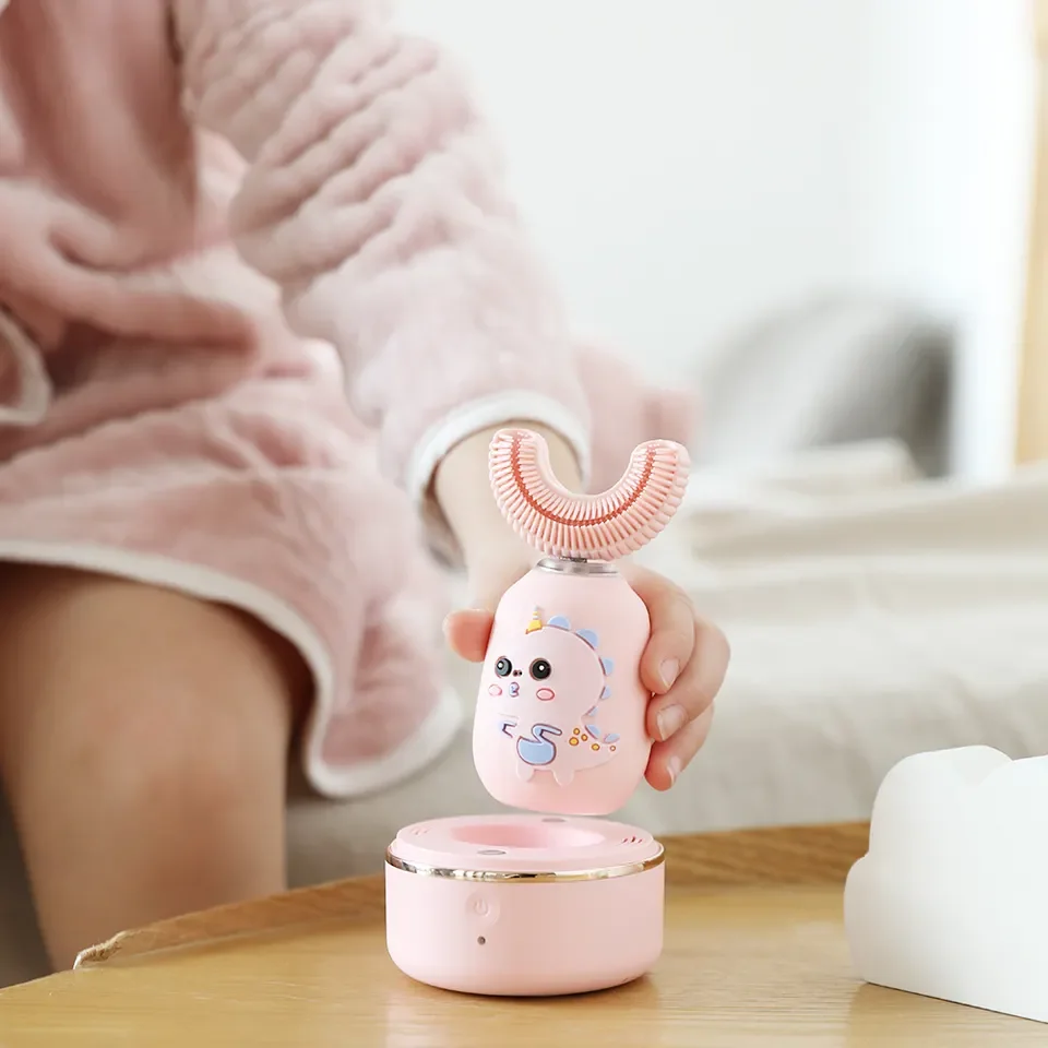 Заводская цена, портативная Персонализированная ультразвуковая зубная щетка 360 градусов, U-образная Детская электрическая зубная щетка