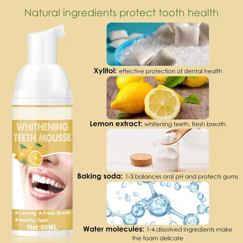 
Teeth Whitening Stain Removal Foam Toothpaste Cleansing Foam Toothpaste 