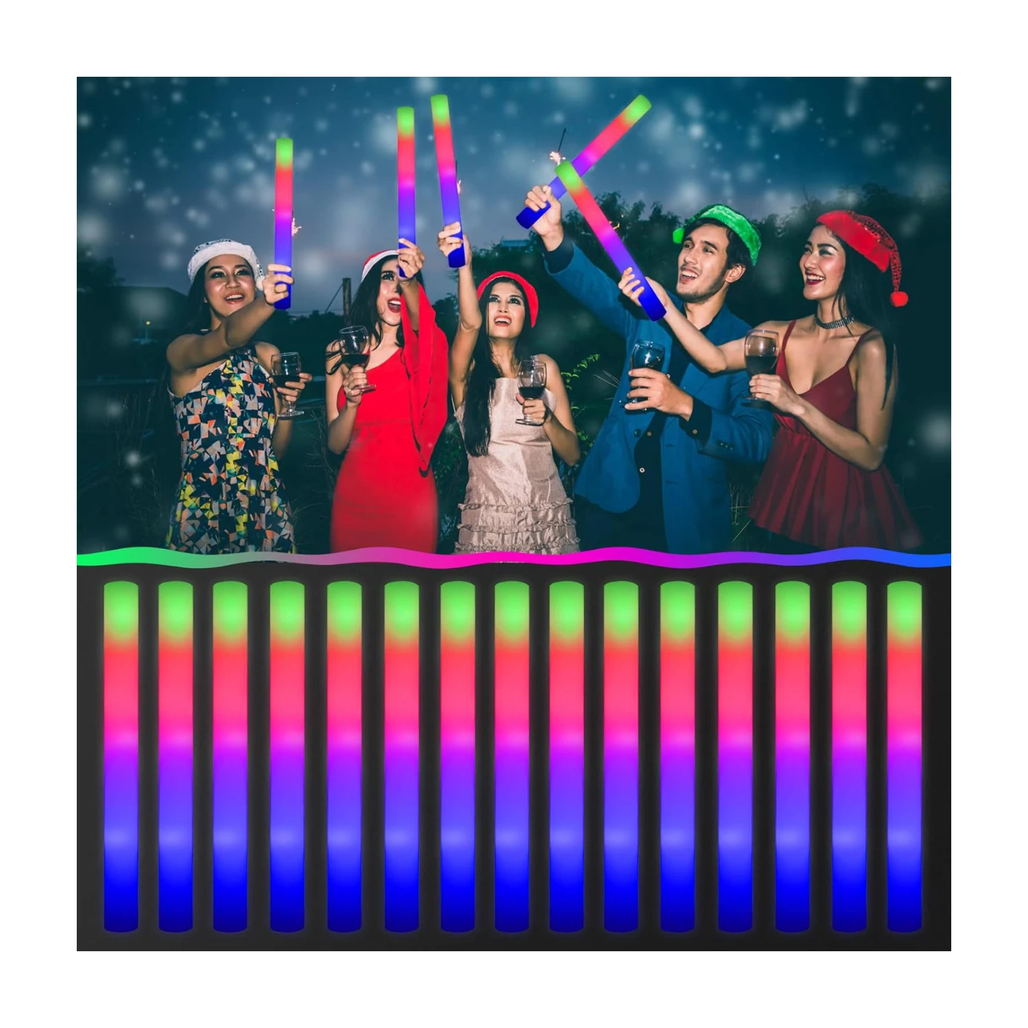 Light Up Baton LED Foam Sticks Glow in the dark party supplies Glowing Baton Party Favors Concert Halloween Christmas