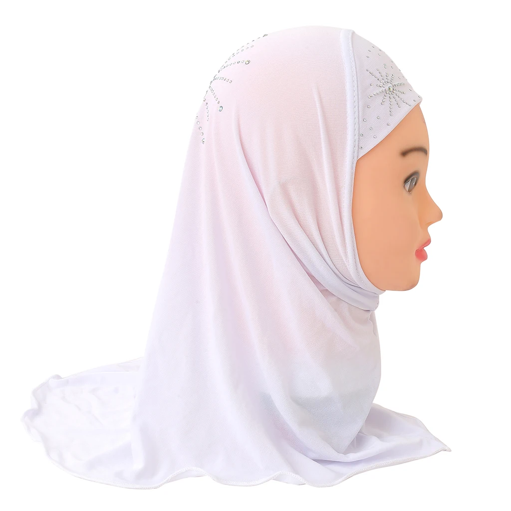 Fashion Little Girl Malaysia Hijab With Lace Hot Hijabs Hat Wholesale Stock Arabian Instant Kids Hijabs