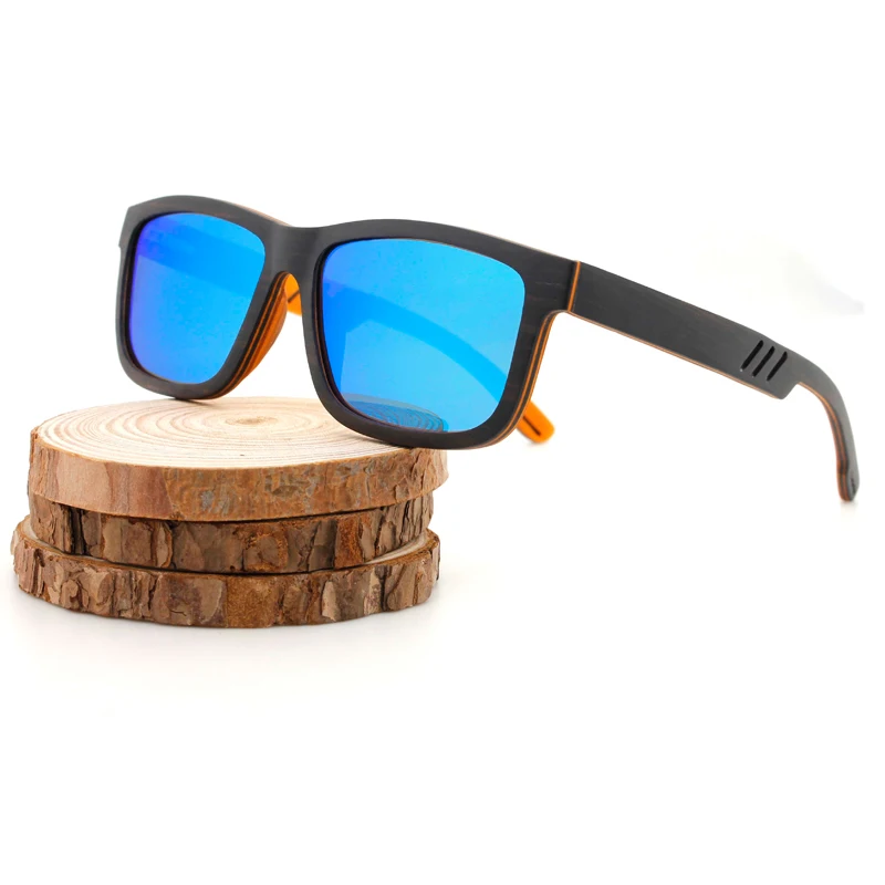 Custom logo design competitive price uv400 protection floating wood bamboo sunglasses polarized 2023