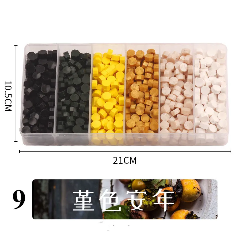 650pcs Plastic Box Packed Colorful Sealing Wax Beads Tray Wax Seal Beads Kit for Stamps