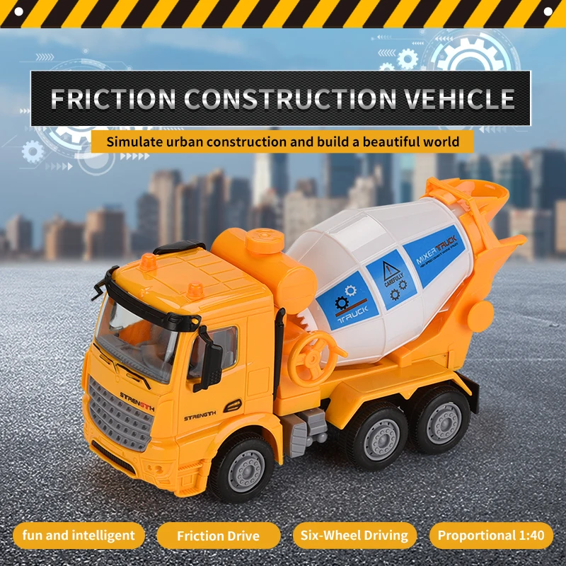 Plastic Construction Concrete Mixer Truck Toys Friction Engineering Vehicle Toy Models