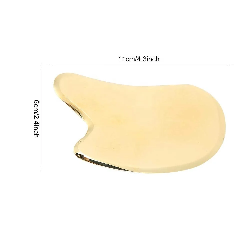 Amazon hot sale high quality copper brass handle rose quartz face massager roller with guasha set