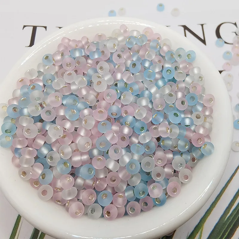 Factory sell High quality Transparent frosted silver in round hole seed beads for diy jewelry making
