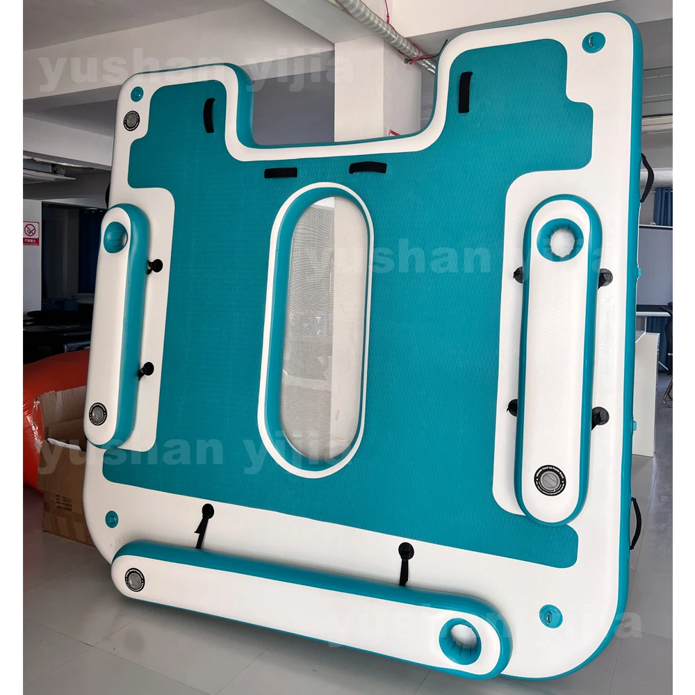 Water Aqua Park Inflatable Floating Platform Drop Stitch Water Floating Pontoon Platform Island Deck Platforms For The Water