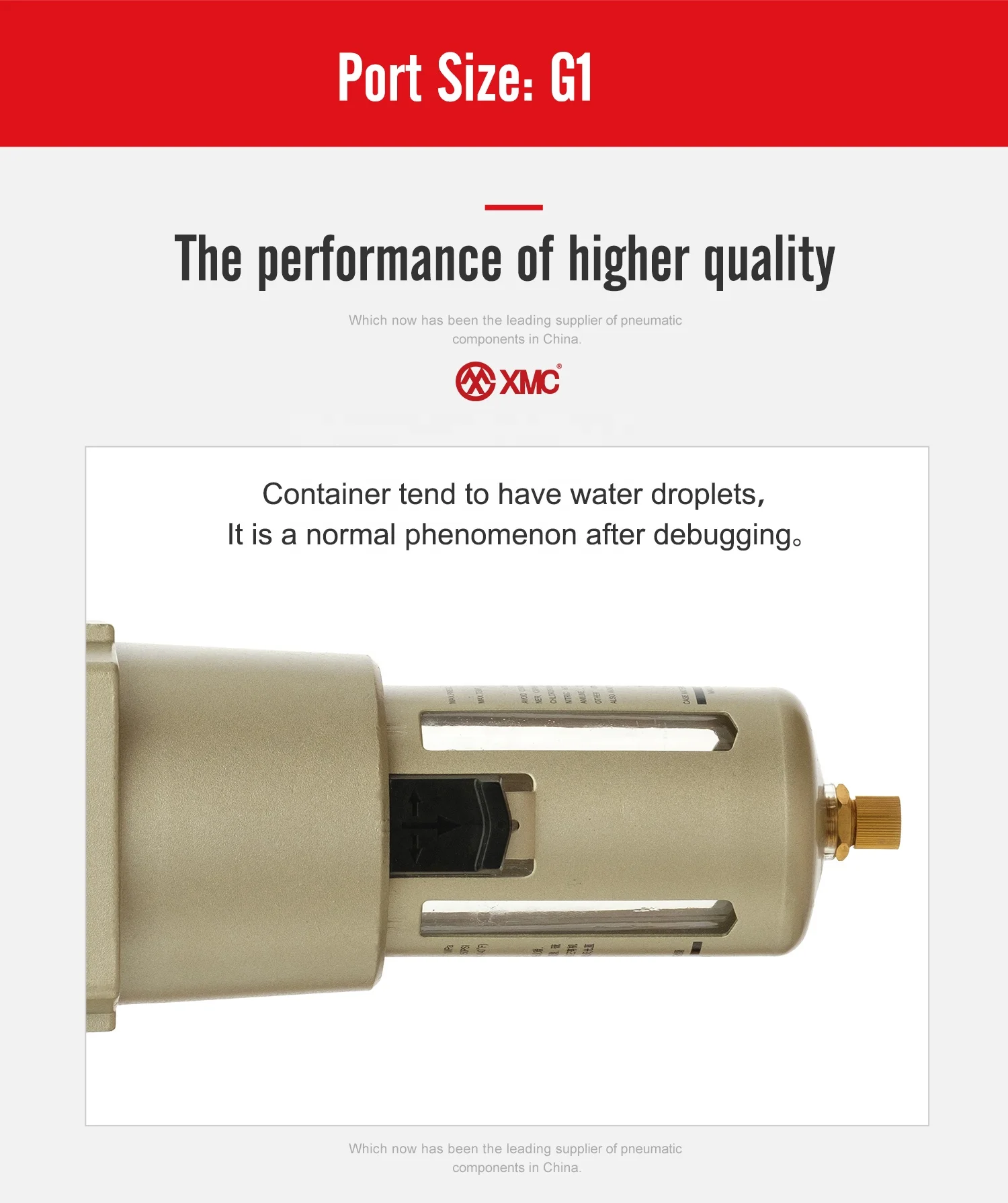 XMC AF5000-10 G1' High Precision Pneumatic Air Filter Treatment Unit Industrial Compressed Air Line Filter Assembly