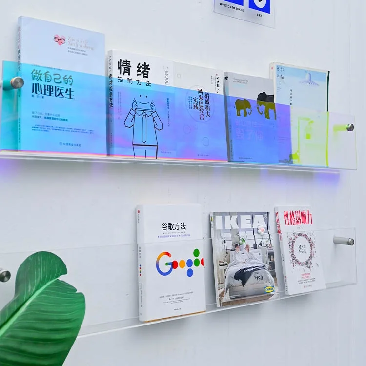 Clear Acrylic Floating Shelves Bookshelf for Kids Wall Display Shelf