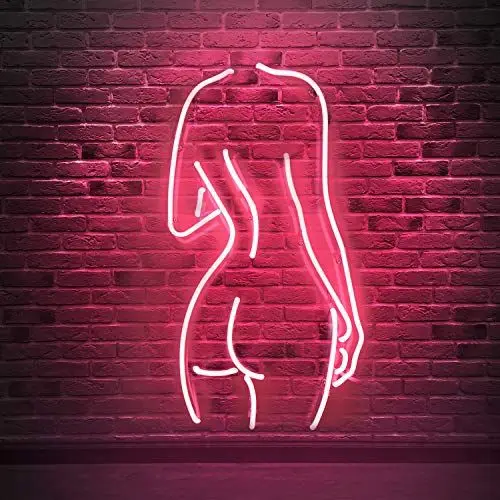 
12V waterproof home decor clear acrylic flex custom led neon signs lady body for wall mounted 