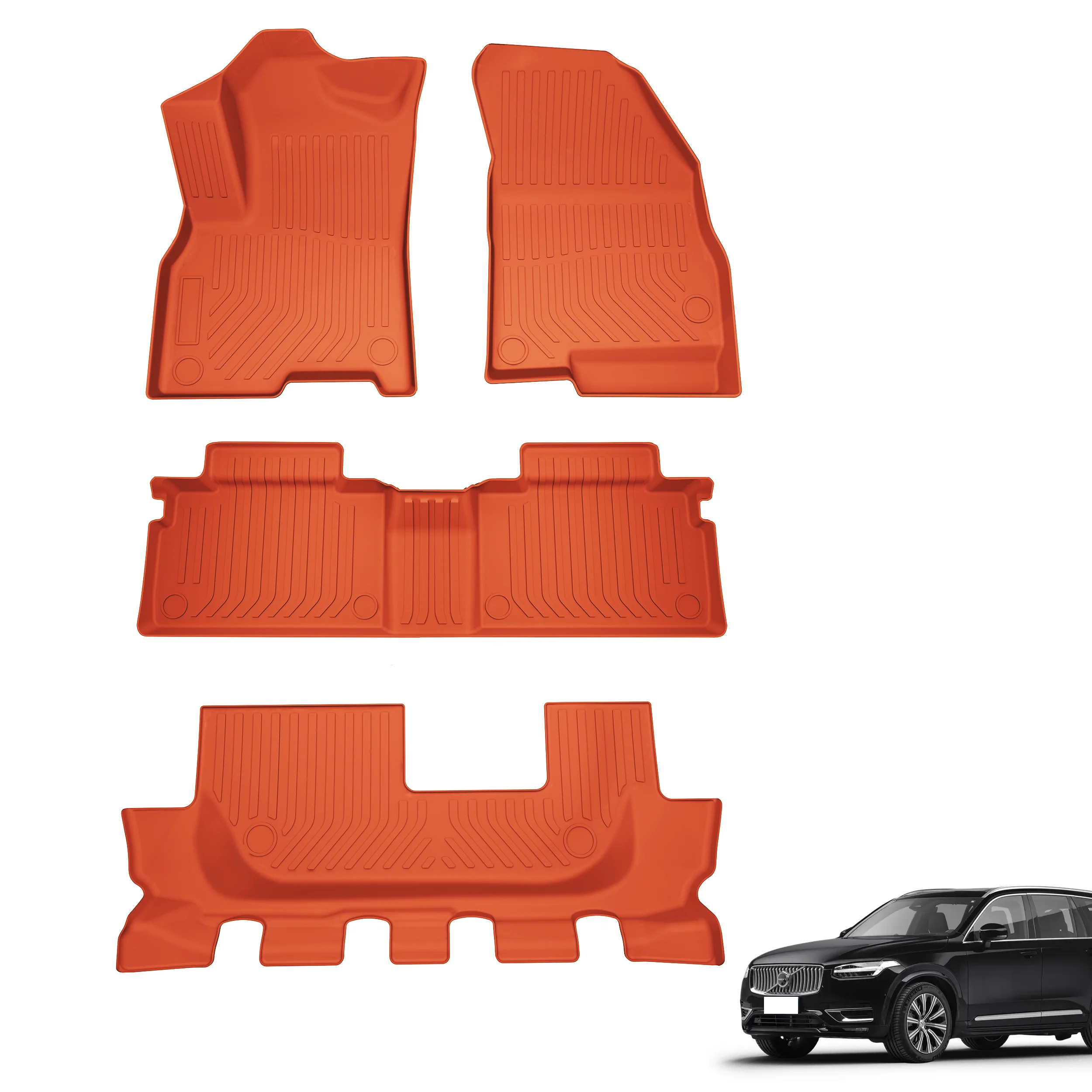 Factory supply All Weather 3D TPE Car Floor Mats For VOLVO XC90 Easy To Clean Luxury VOLVO XC90 Car Mats