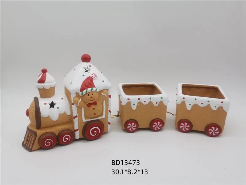 Christmas ceramic gingerbread man boots ceramic pots for plantsceramic Christmas decoration  Terra cotta pot for plants