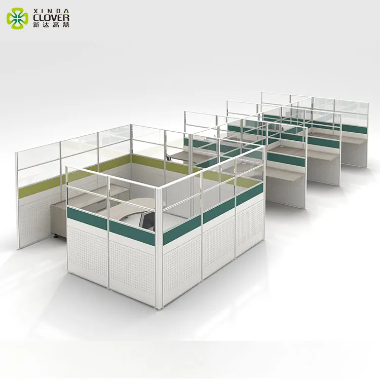 Work station desk offices furniture tables with high partition in Guangdong